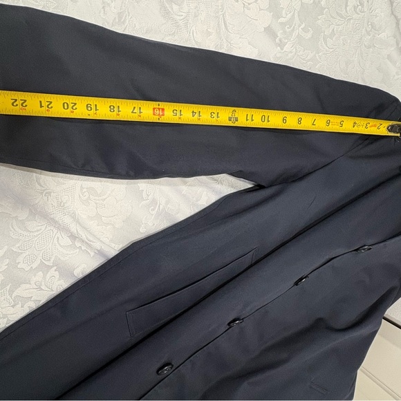 Nordstrom Poly Cotton Blend Top Coat Dress Jacket Dark Navy Blue Mens Size 40R - Picture 10 of 12